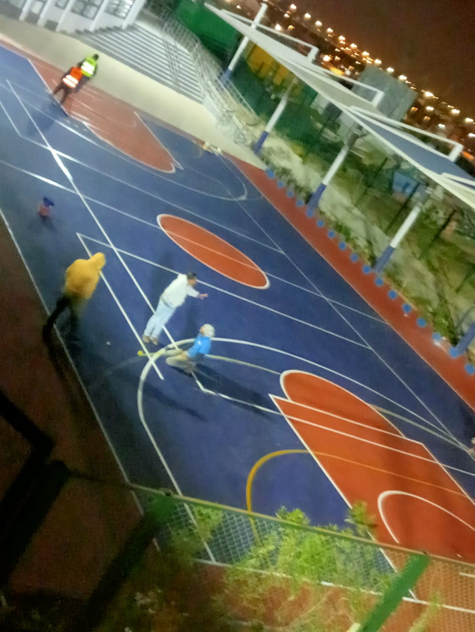 Soft acrylic multi-sports court