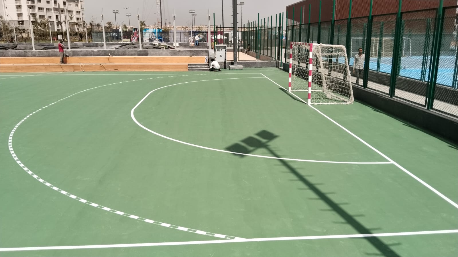 Soft acrylic multi-sports court